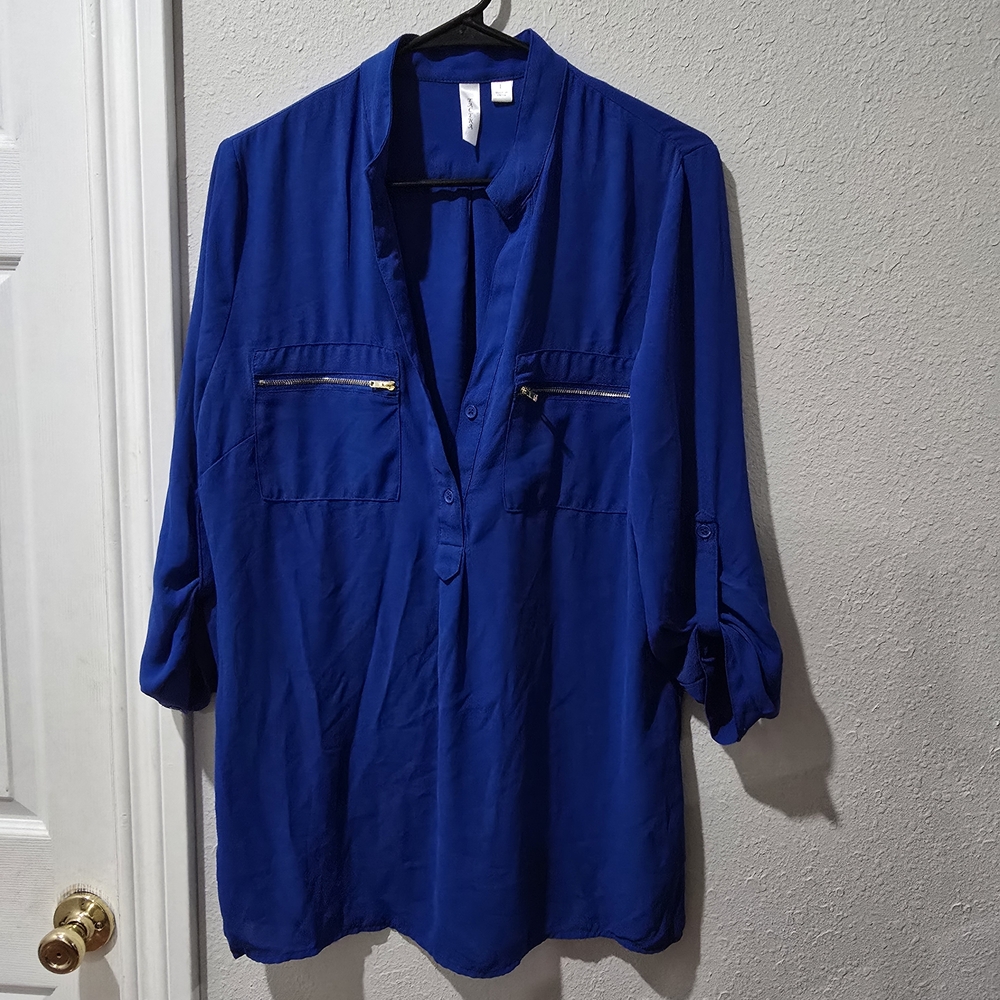 Tacera Cobalt Blue Blouse